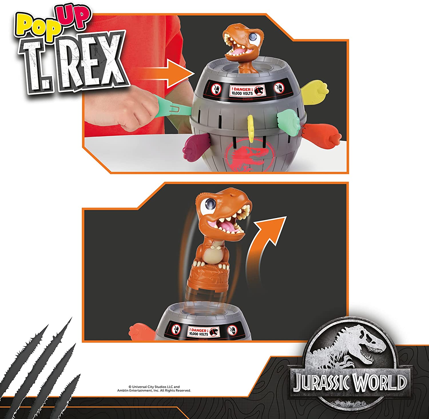  TOMY Games, Jurassic World Pop Up T-Rex, Dinosaur Game
