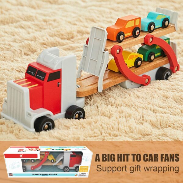 Top Bright Wooden Truck With Transporter