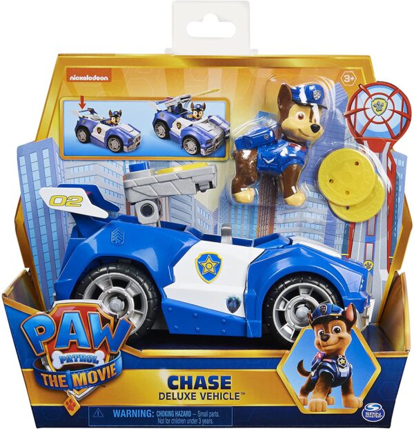 PAW PATROL Deluxe Movie Transforming Toy Car with Collectible Action Figure Assortment