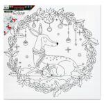 Icon 300X300mm Colour My Canvas Festive Edition – Deer Wreath
