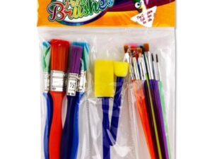 Woc Pkt.15 Colourful Paint Brushes & Sponges Set