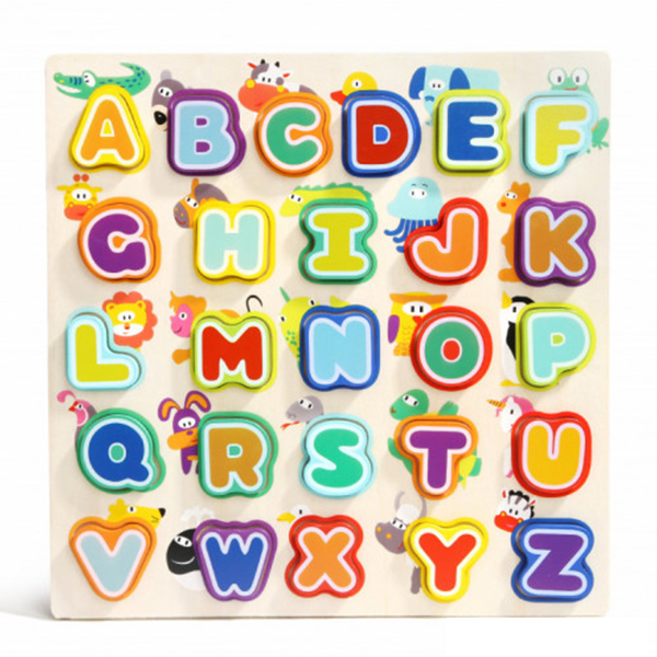 Top Bright Wooden Puzzle Animals and Alphabet, 30pcs.
