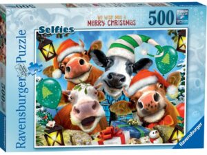 Ravensburger Christmas Selfies – We Wish Moo a Merry Christmas 500 Piece Jigsaw Puzzle