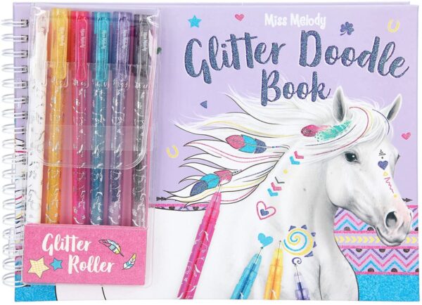 Miss Melody Glitter Doodle Book With Gel Pen Set