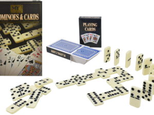 28 Piece Double Six Dominoes & 2 Pack Playing Cards M.Y