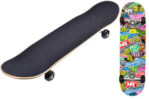 31″ x 8″ Double Tilt End Skateboard – Sticker Design