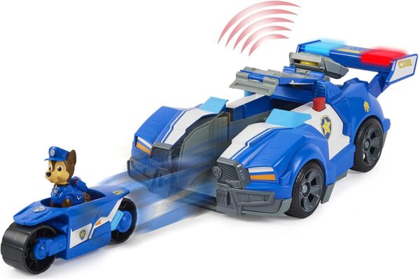PAW Patrol Chase’s 2-in-1 Transforming Movie City Cruiser Toy Car with Motorcycle