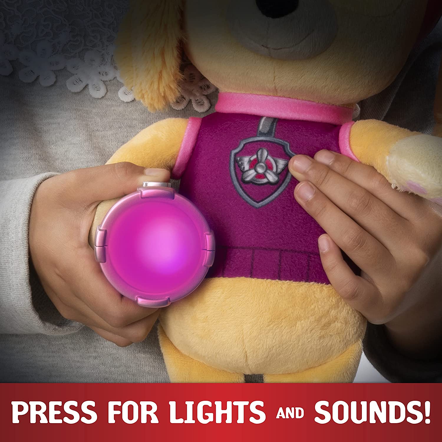 PAW Patrol Snuggle Up Skye Plush with Torch and Sounds - Toys At Foys