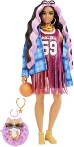 Barbie Extra Doll #13 in Basketball Jersey & Bike Shorts with Pet Corgi