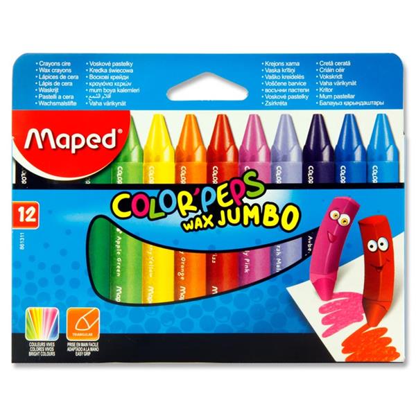 Maped Box 12 Color’peps Wax Jumbo Crayons