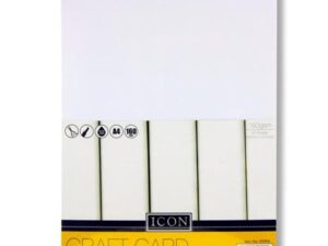 Icon A4 160gsm Craft Card 50 Sheets – White