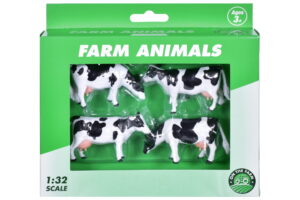 1:32sc Farm Animals 4pc Cows In Window Box