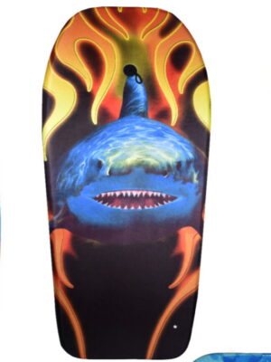 Bodyboard BLACK WITH SHARK AND FLAMES