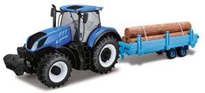 1:32 New Holland T7HD Tractor with Horse Trailer – Blue