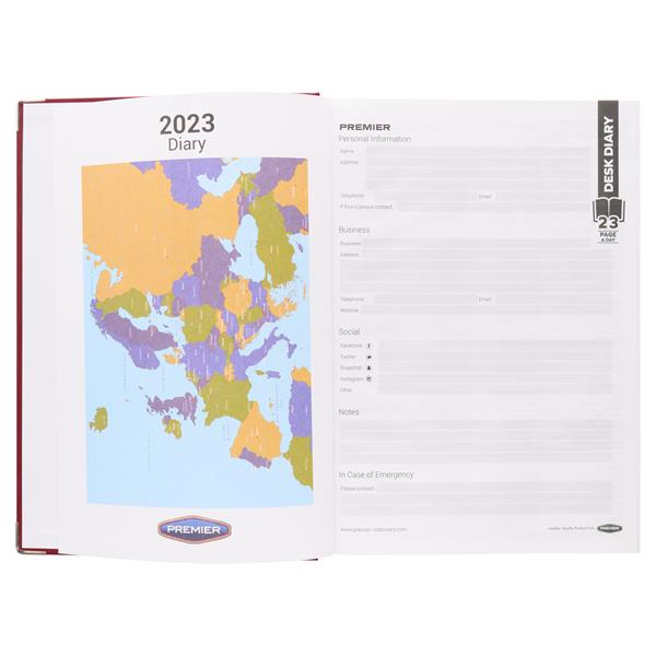 Premier 2023 A4 Diary – Page A Day 3 Assorted