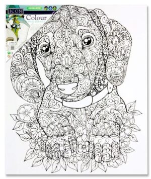 Icon 300X250mm Colour My Canvas – Doggy