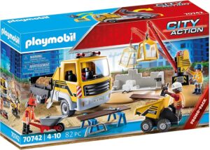 Playmobil 70742 City Action Construction Site with Flatbed Truck