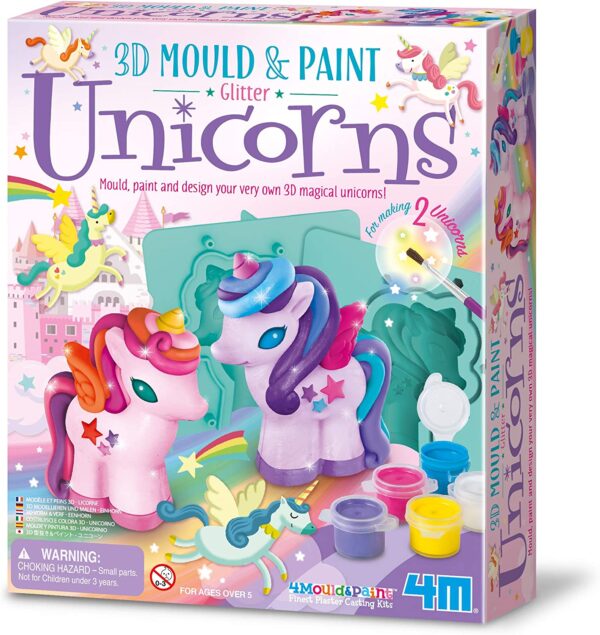 Mould and Paint 3D Glitter Unicorn