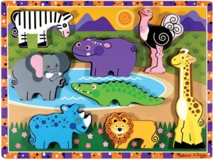 Melissa and Doug Safari Chunky Puzzle – 8 Pieces