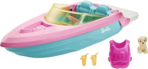Barbie Boat with Puppy and Themed Accessories