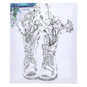 Icon 250x300mm Colour My Canvas – Floral Boots