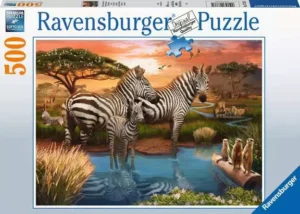Ravensburger Zebra’s at waterhole 500 Piece Jigsaw Puzzle