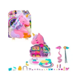 Polly Pocket Dolls Rainbow Unicorn Salon Playset