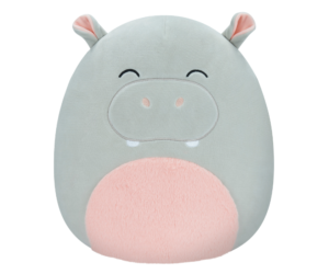 Squishmallow 12In Harrison Grey Hippo with Pink Fuzzy Belly