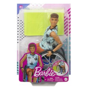 Barbie Ken Brunette Hair Doll With Wheelchair And Ramp
