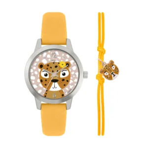 Tikkers x WWF Leopard Dial Watch And Charm Bracelet
