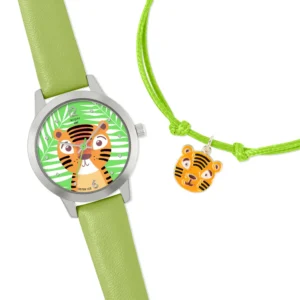 Tikkers x WWF Tiger Dial Watch And Charm Bracelet